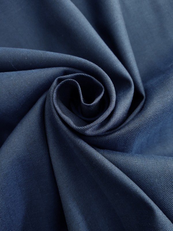 TWILL SPIGATO BLU DOPPIO RITORTO NO STIRO 100%COTONE