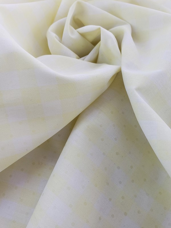 YELLOW AND WHITE POLKA DOT 100% COTTON 