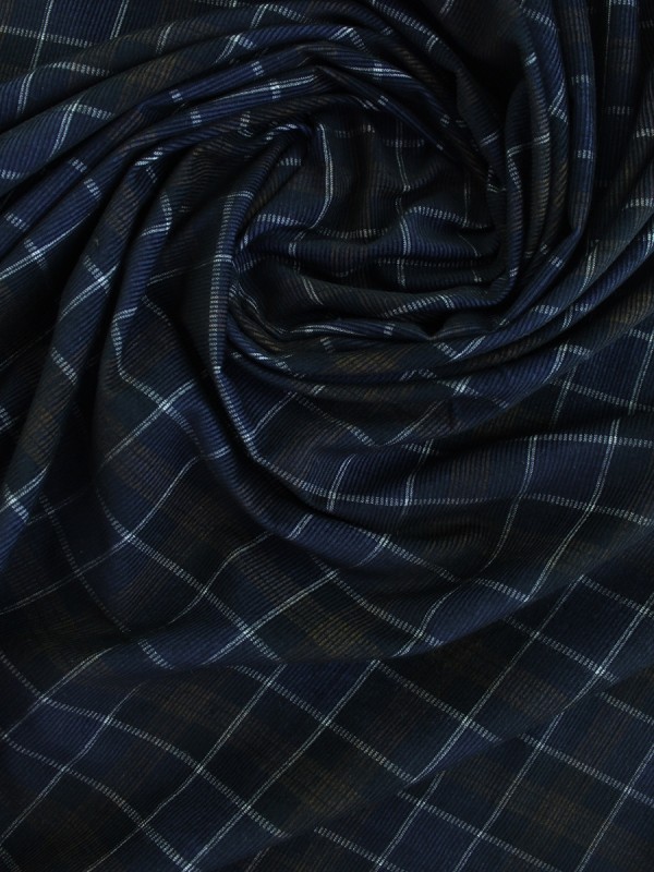 VELLUTO QUADRI MARRONE 100% COTONE