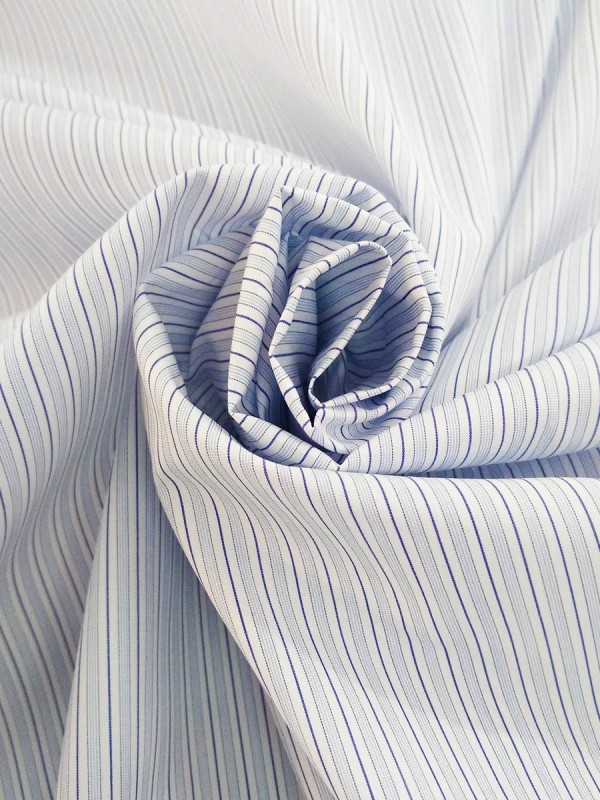 POPELINE RIGA AZZURRA DOPPIO RITORTO 100% COTONE