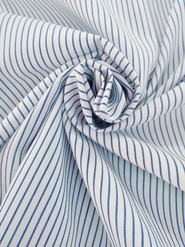 POPELINE RIGA BIANCO CELESTE 100%COTONE