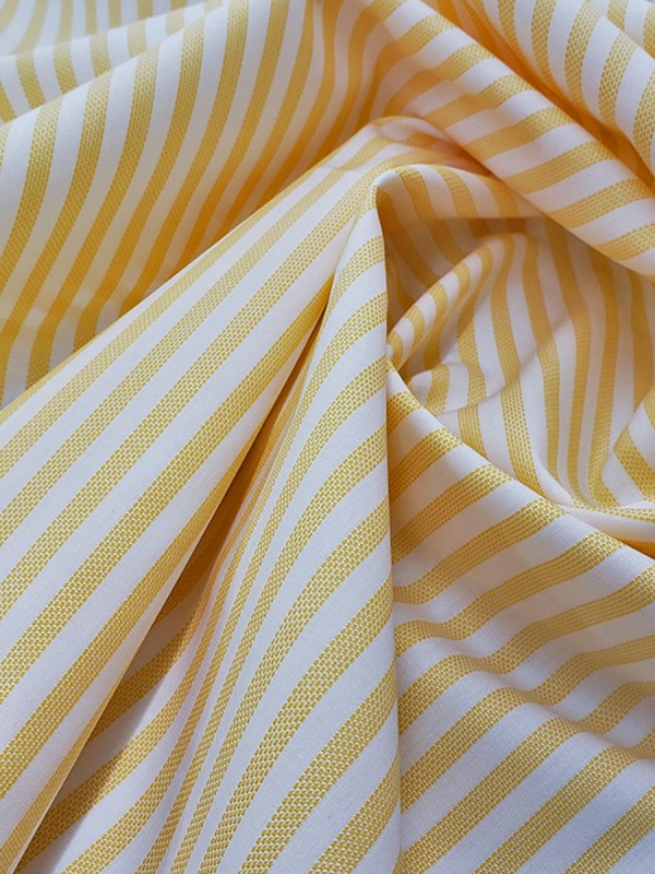 POPELINE STRIPED YELLOW 100% COTTON 