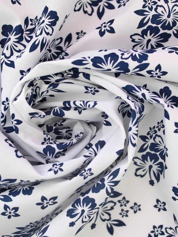 POPELINE PATTERNED DESIGN BLUE 100% COTTON 