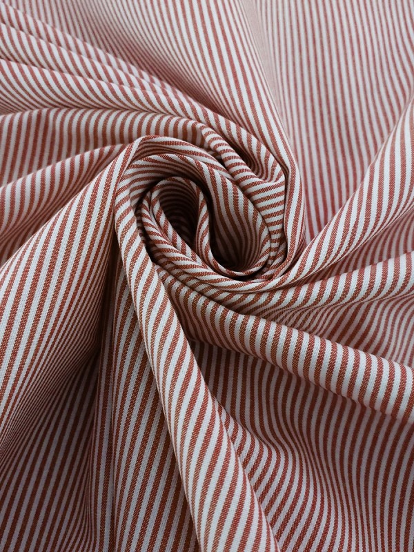 POPELINE RIGATO BIANCO BORDO 100% COTONE