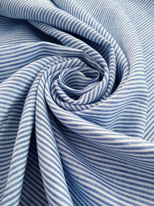 LINO RIGATO BIANCO CELESTE 100%LINO
