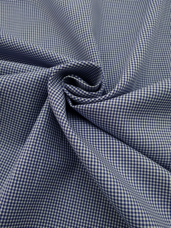 TWILL QUADRI BIANCO AZZURRO 100%COTONE