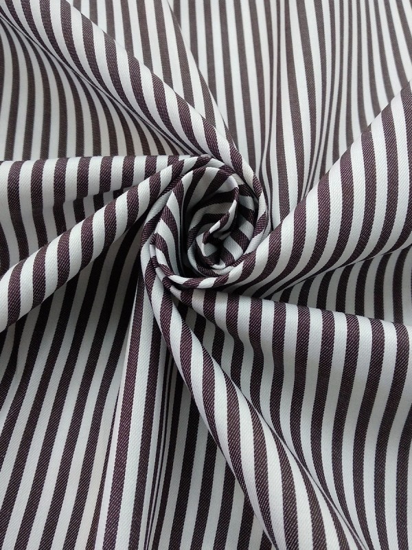 TWILL RIGATO BIANCO MARRONE 100%COTONE