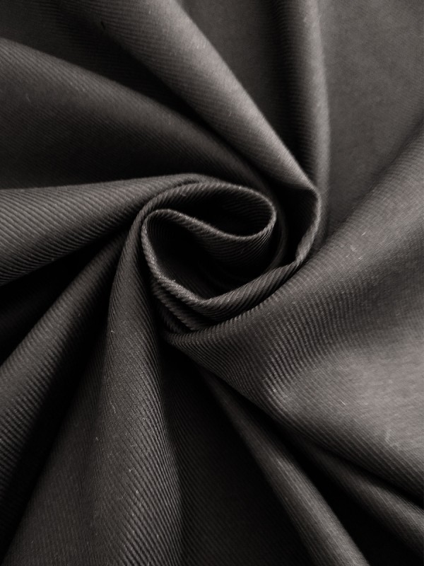 TWILL NERO  NO STIRO 100%COTONE