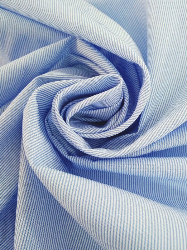 POPELINE RIGA BIANCO CELESTE 100%COTONE