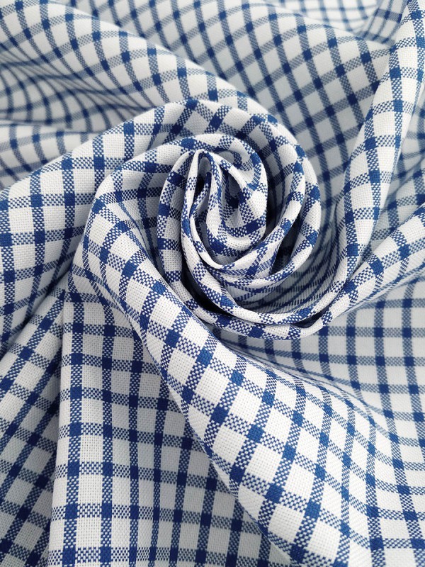 OXFORD QUADRI BLU 100%COTONE