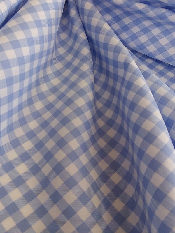 TWILL CHECKS LIGHT BLUE 100% COTTON 