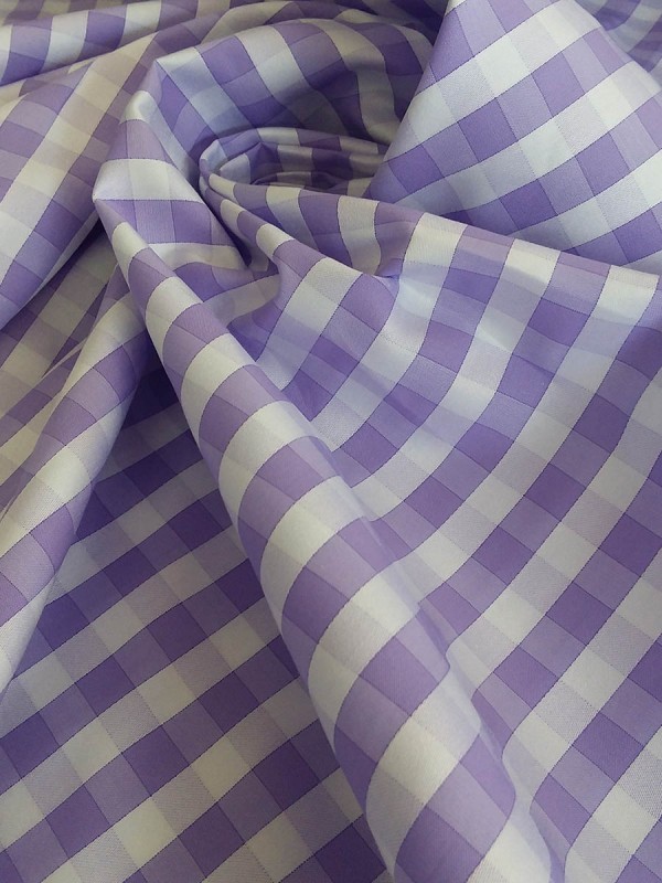 TWILL CHECKS LILAC 100% COTTON 