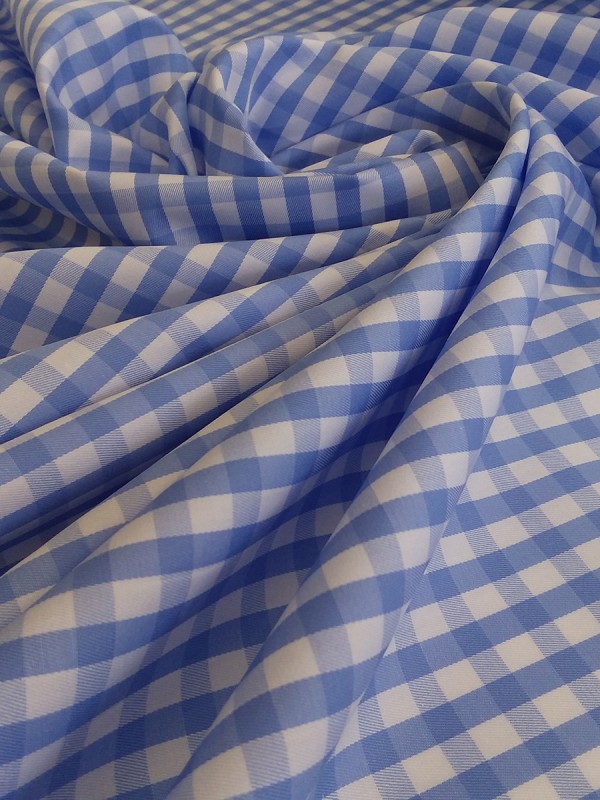 TWILL CHECKS LIGHT BLUE 100% COTTON 