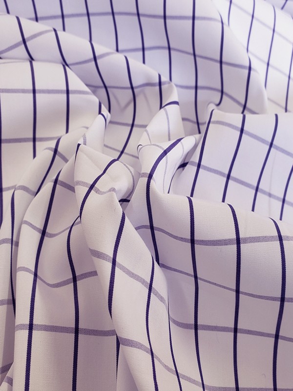 POPELINE CHECKS LILAC 100% COTTON 