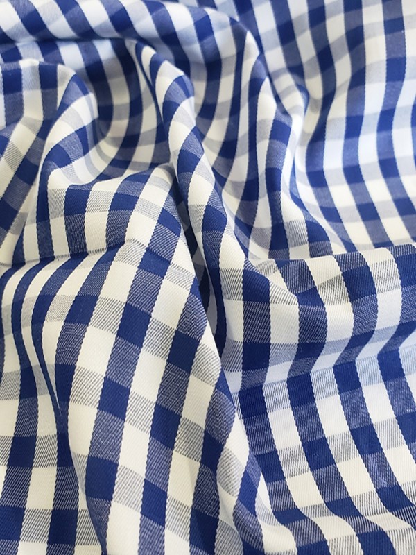 TWILL CHECKS BLUE 100% COTTON 