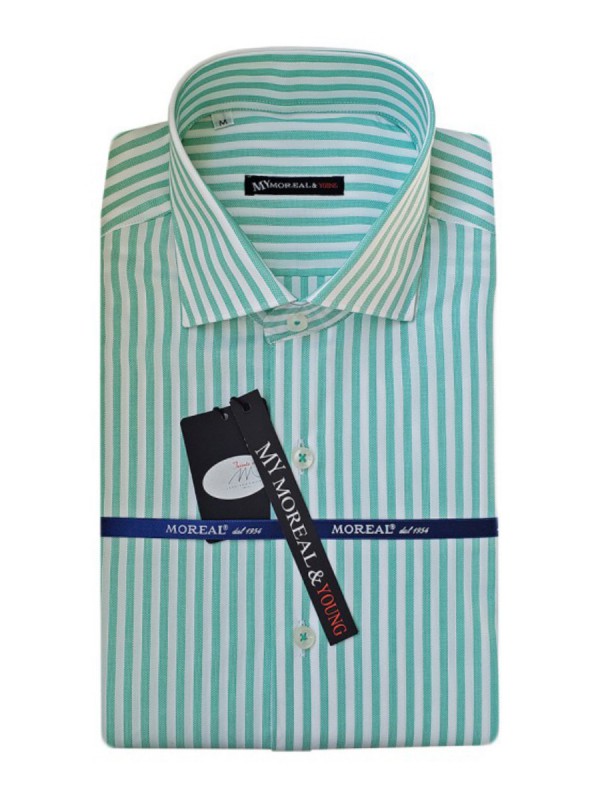 POPELINE STRIPED GREEN 100% COTTON STTR (RCIT0653VE)
