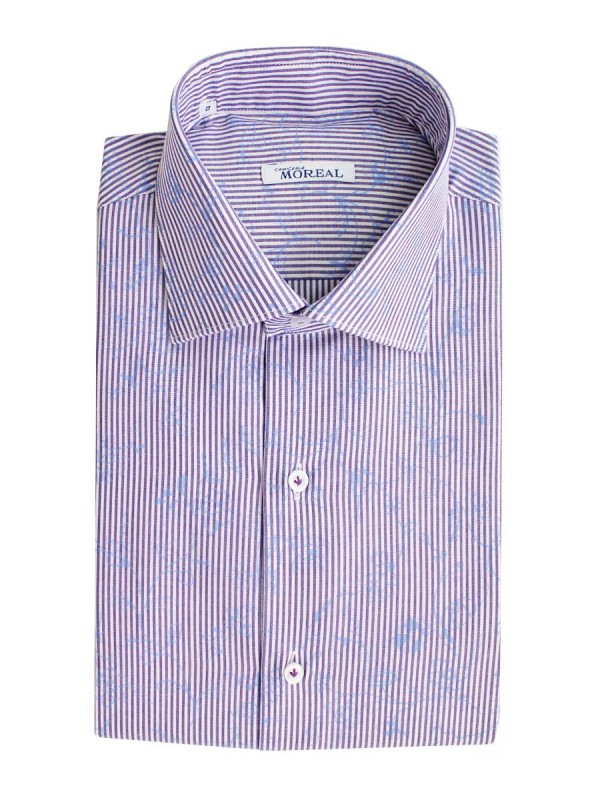 STAMPATO RIGATO LILLA 100% COTONE RC MENTONE(RC002065RL)