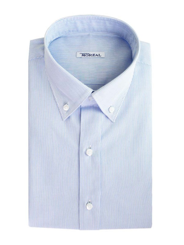 POPELIN RIGATO CELESTE 100% COTONE RC SIRD BD(RC003B146)