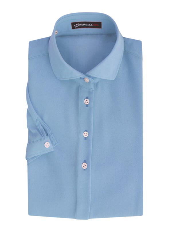 POPELIN CELESTE 100% POLYESTERE DONNA MM(RCVIS001)
