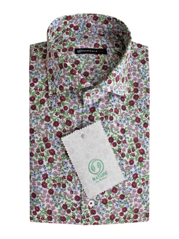 POPELIN STAMPA FIORE BORDO 100% COTONE RC LISBONA(RC003672BO)